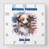 National Purebred Dog Day Celebration kunstwerk Vierkante Klok (Voorkant)