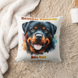 National Purebred Dog Day Rottweiler kunstwerk Kussen