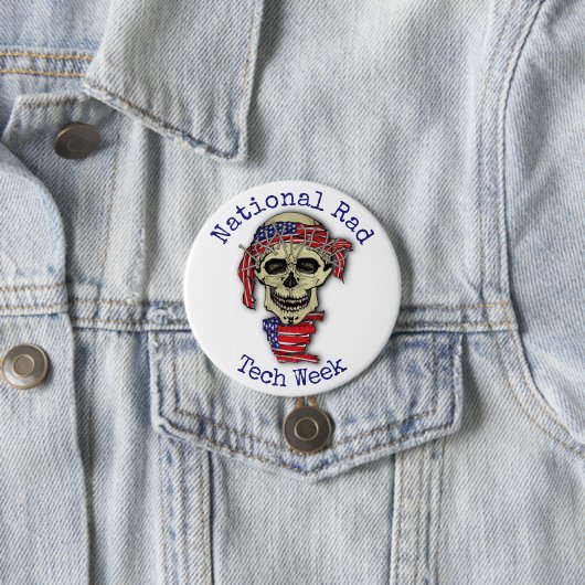 "National Rad Tech Week" met schedel Ronde Button 7,6 Cm (In situ)