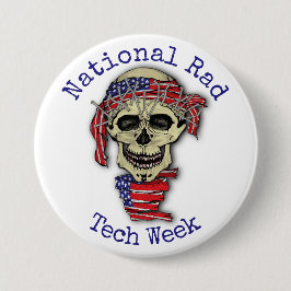 "National Rad Tech Week" met schedel Ronde Button 7,6 Cm