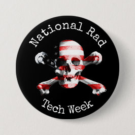 "National Rad Tech Week" met schedel Ronde Button 7,6 Cm