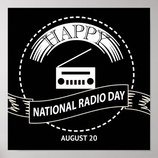 National Radio Day Sign en Badge Poster (Voorkant)