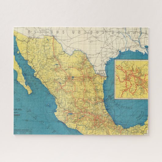 National Railways of Mexico Map Legpuzzel (Horizontaal)
