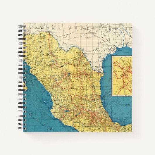 National Railways of Mexico Map Notitieboek (Voorkant)