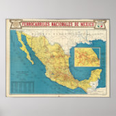 National Railways of Mexico Map Poster (Voorkant)