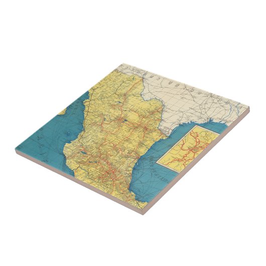 National Railways of Mexico Map Tegeltje (Zijkant)