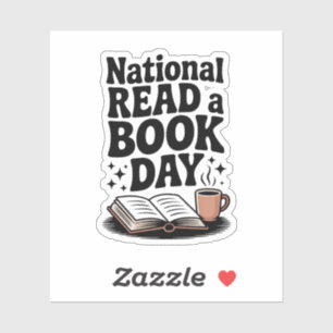 National Read a Book Day Retro Gezellige boekenlie Sticker