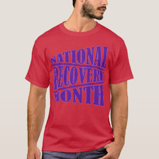 National Recovery Month Paarse typografie Crewneck T-shirt