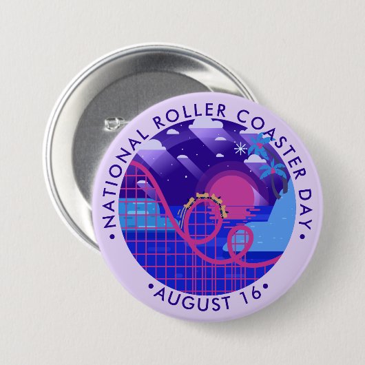 National Roller Onderzetter Day Ronde Button 7,6 Cm (Voorkant /achterkant)