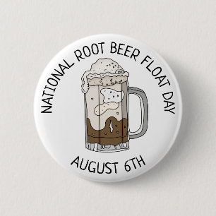 National Root Beer Float Day   6 augustus Ronde Button 5,7 Cm