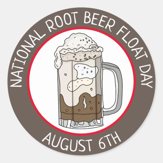 National Root Beer Float Day | 6 augustus Ronde Sticker (Voorkant)