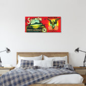 National Salmon Can LabelKodiak, AK Canvas Afdruk (Insitu (Slaapkamer))