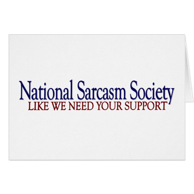 National Sarcasm Society (Voorkant Horizontaal)