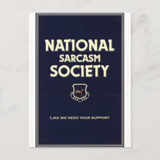 National-Sarcasm-Society Briefkaart (Voorkant)