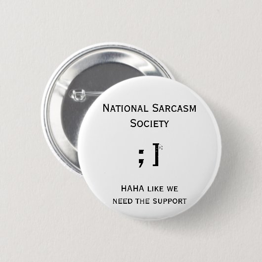 National Sarcasm Society Button (Voorkant /achterkant)
