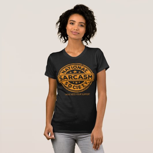 National Sarcasm Society Funny Tshirt (Voorkant volledig)