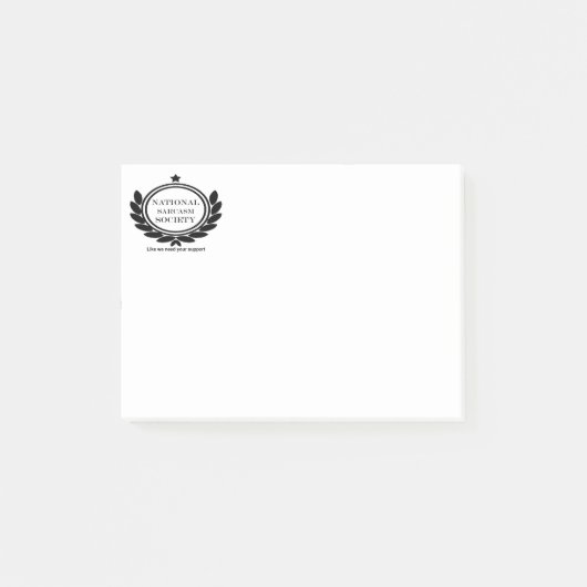 National Sarcasm Society Humor citeert sarcastisch Post-it® Notes (Voorkant)