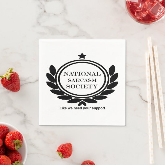 National Sarcasm Society Humor citeert sarcastisch Servet (Insitu)