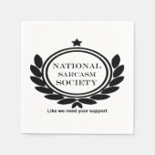 National Sarcasm Society Humor citeert sarcastisch Servet (Voorkant)