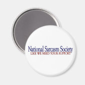 National Sarcasm Society Magneet (Voorkant / Achterkant)
