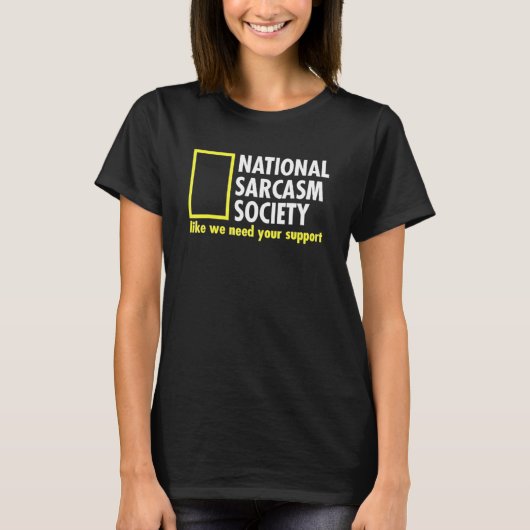 National Sarcasm Society Parody Graphic Novelty T-shirt (Voorkant)