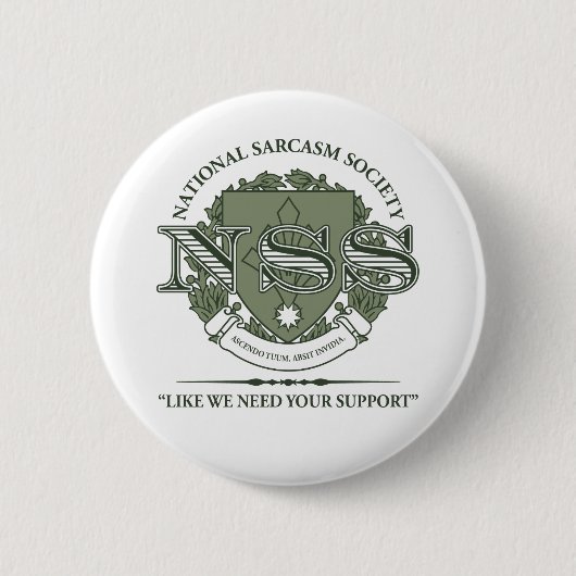 National Sarcasm Society Ronde Button 5,7 Cm (Voorkant)