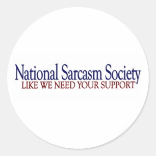 National Sarcasm Society Ronde Sticker