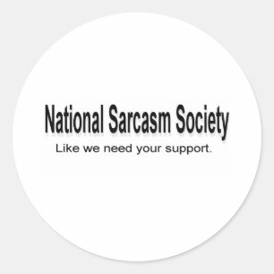 National Sarcasm Society Ronde Sticker