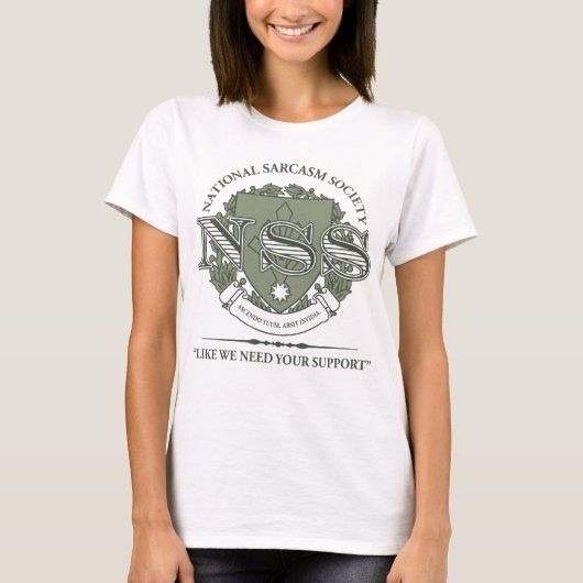 National Sarcasm Society T-shirt (Voorkant)