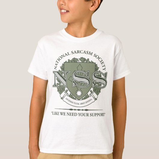National Sarcasm Society T-shirt (Voorkant)