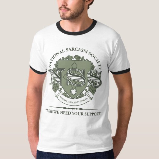 National Sarcasm Society T-shirt (Voorkant)
