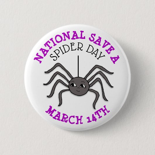 National Save a Spider Day 14 maart Ronde Button 5,7 Cm (Voorkant)