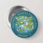 National Science Fiction Day Ronde Button 7,6 Cm (Voorkant /achterkant)