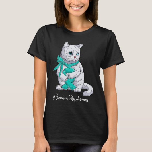 National Scleroderma Awareness Month Teal Ribbon C T-shirt (Voorkant)