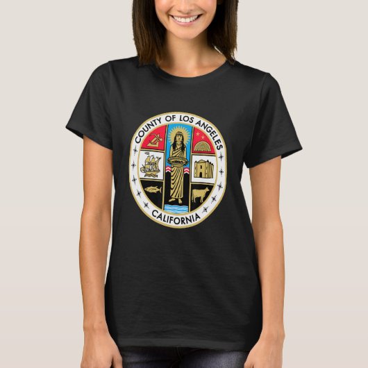 National Seal of Los Angeles County California, Ve T-shirt (Voorkant)