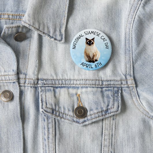 National Siamese Cat Day 6 april Button (In situ)