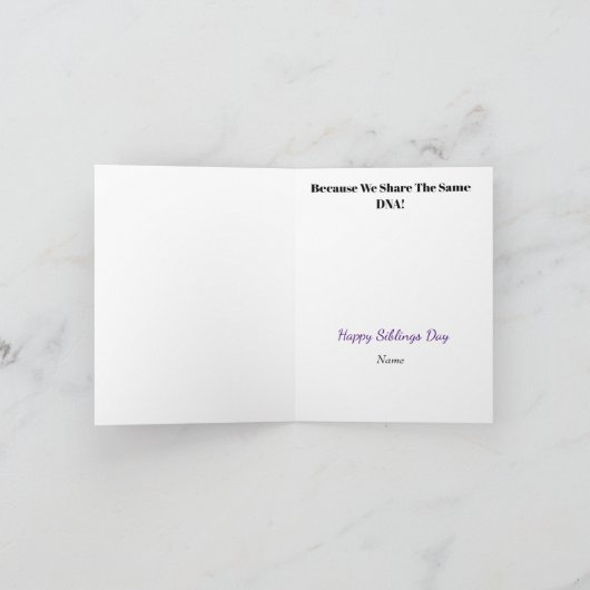 National Siblings Day DNA-kaart Kaart (Binnen)
