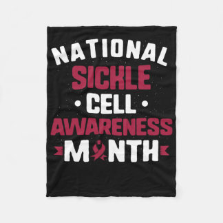 National Sickle Cell Awareness Month Burgundy Ribb Fleece Deken