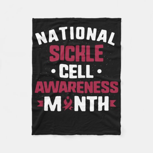 National Sickle Cell Awareness Month Burgundy Ribb Fleece Deken (Voorkant)