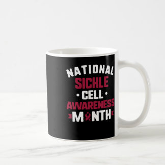 National Sickle Cell Awareness Month Burgundy Ribb Koffiemok