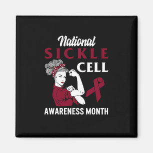 National Sickle Cell Awareness Month Burgundy Ribb Magneet