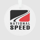 National Speed Red Black Dual Race Stripe Ornament (achterkant)