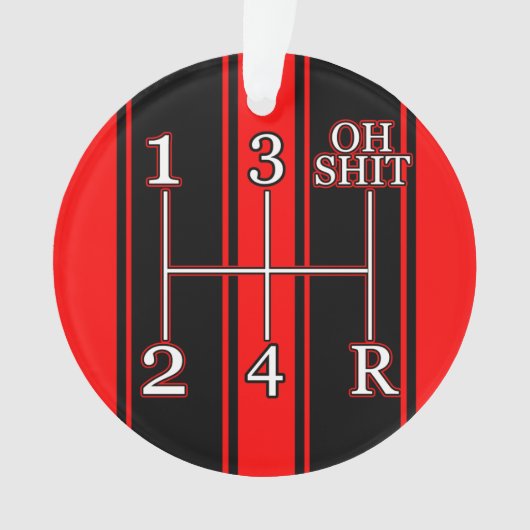 National Speed Red Black Dual Race Stripe Ornament (voorkant)