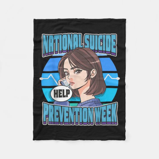 National Suicide Prevention Week Suprt Mental Heal Fleece Deken (Voorkant)