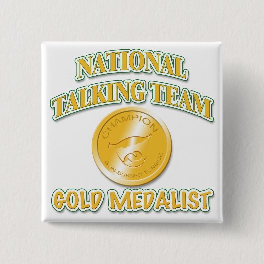 National Talking Team Gold Medalist Vierkante Button 5,1 Cm (Voorkant)
