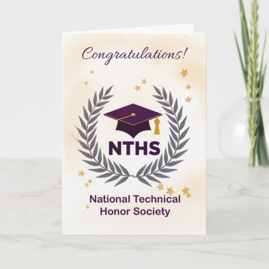 National Technical Honor Society Felicitaties Kaart (Voorkant)