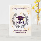 National Technical Honor Society Felicitaties Kaart (Gele Bloem)
