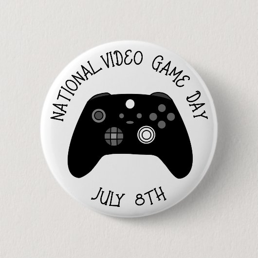 National Video Game Day 8 juli Ronde Button 5,7 Cm (Voorkant)