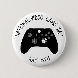National Video Game Day 8 juli Ronde Button 5,7 Cm