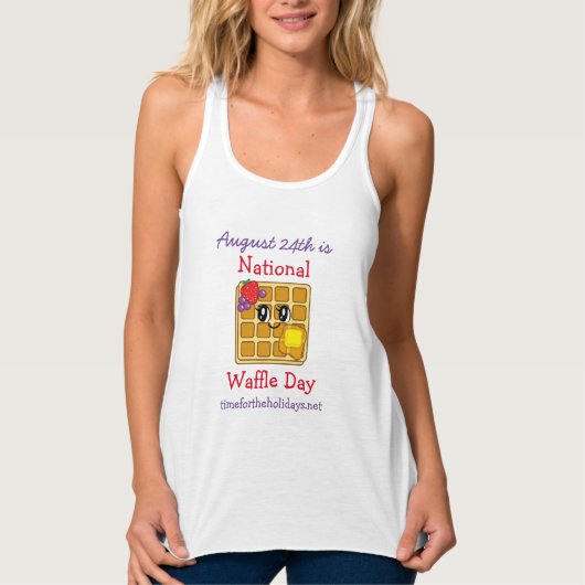 National Waffle Day August 24 Funny Food Holiday Tanktop (Voorkant)